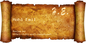 Hohl Emil névjegykártya