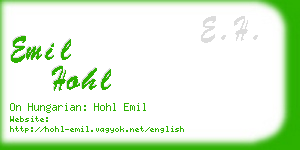emil hohl business card
